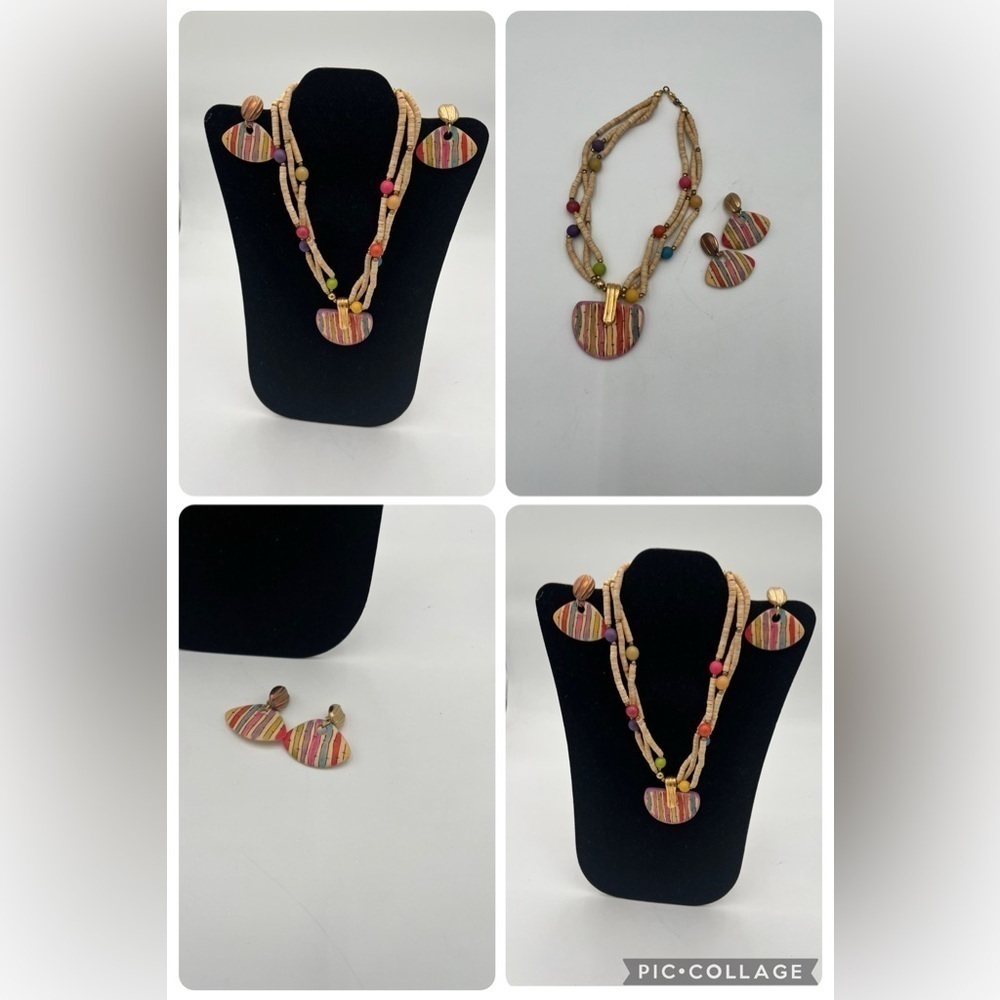 Multicolor Beaded Necklace and Earring Set